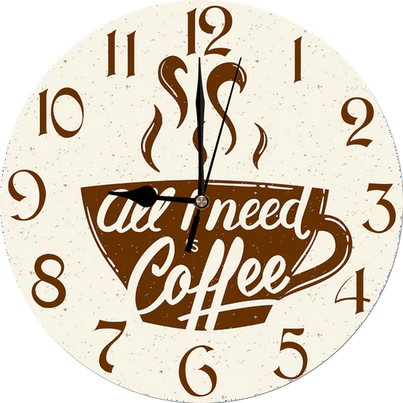 Eveokoki Rustic Kitchen Wall Clock Wooden Office Coffee Decor Wall Clocks 10 inches Silent Clocks for Kitchen/Office/Coffee Corner Coffee Bar Decoration