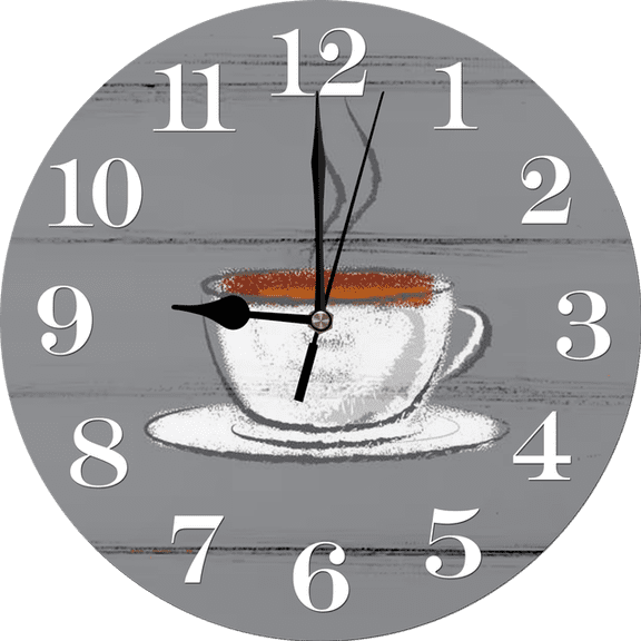 Eveokoki Rustic Kitchen Wall Clock Wooden Office Coffee Decor Wall Clocks 10 inches Silent Clocks for Kitchen/Office/Coffee Corner Coffee Bar Decoration