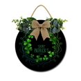 thumbnail image 1 of Eveokoki Saint Patrick‘s Day Wooden Front Door Sign Rustic Round Wreath Wall Hanger Porch Decor Spring and Summer Farmhouse Decoration Housewarming Gift 12 Inches, 1 of 5