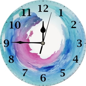 Eveokoki Sea Element Retro Wall Clock Battery Operated Silent Round Clock Wall Decor for Home Office School, 10 Inch