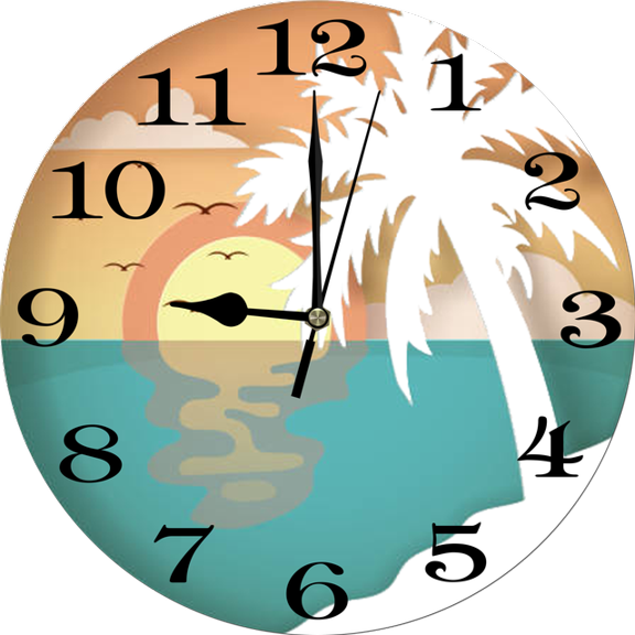 Eveokoki Sea Element Retro Wall Clock Battery Operated Silent Round Clock Wall Decor for Home Office School, 10 Inch