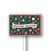 Eveokoki Seasonal Greeting Yard Signs Christmas Lawn Outdoor Decoration for Xmas Winter Holiday Art Yard Lawn Sign with Metal Stakes For Home Garden Front Decorations