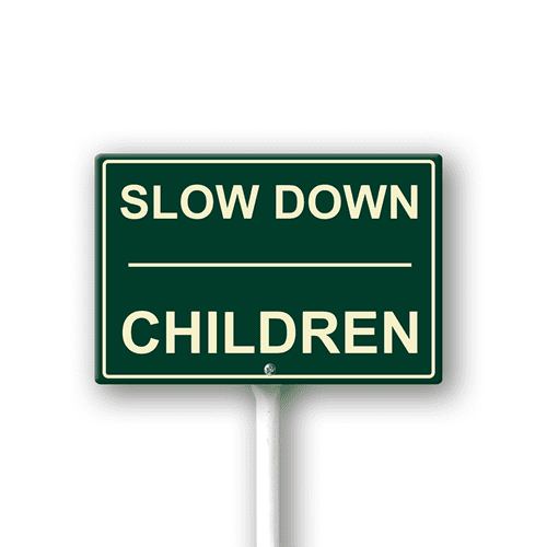 Eveokoki Slow Down Children Sign With Stake For Neighborhoods Yard Farm Aluminium Caution 12x8inch Farm Decorations Yard Lawn Walkway Decorations Warning Signs
