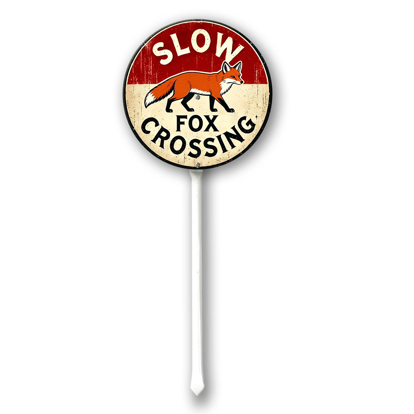Eveokoki Slow Fox Crossing Sign With Stake For Neighborhoods Yard Farm ...