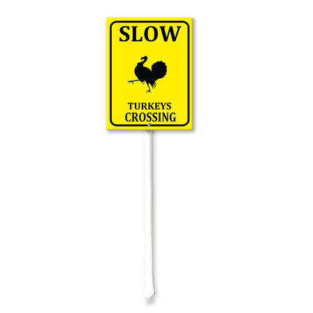 Eveokoki Slow Turkeys Crossing Sign With Stake For Neighborhoods Yard Farm Aluminium Caution 7x8.8inch Farm Decorations Yard Lawn Walkway Decorations Animal Signs