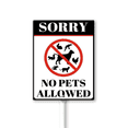 thumbnail image 1 of Eveokoki Sorry No Pets Allowed Sign with Metal Stake -8x12inch Lawn Sturdy Aluminum Signs for Outdoor Use Waterproof Signs Outside Decor for Lawn Yard Garden, 1 of 4