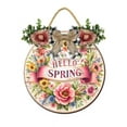thumbnail image 1 of Eveokoki Spring Wreaths Sign for Front Door Farmhouse Spring Door Hanger Decor Rustic Wooden Hello Spring Hanging Door Wall Sign for Spring Seasons Holiday 11In, 1 of 5