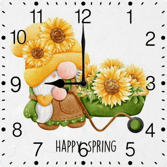 Eveokoki Square Wood Clocks Silent Non-Ticking Battery Operated Clock ...