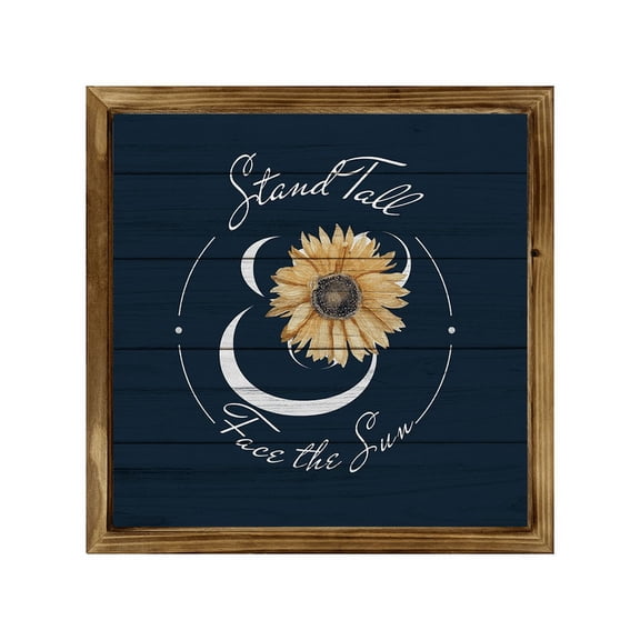 Eveokoki Stand Fall Face The Sun Sign 8 Inch, Rustic Farmhouse Decor for the Home Sign, Wall Decorations, Modern Farmhouse Wall Decor, Rustic Wall Hanging Sign with Solid Wood Frame