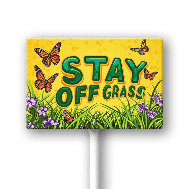 Schild 'Please Keep Off The Grass' – Doppelseitig, 4 Stück Mit Heringen, 30,5x20,3 Cm, Wetterfest
