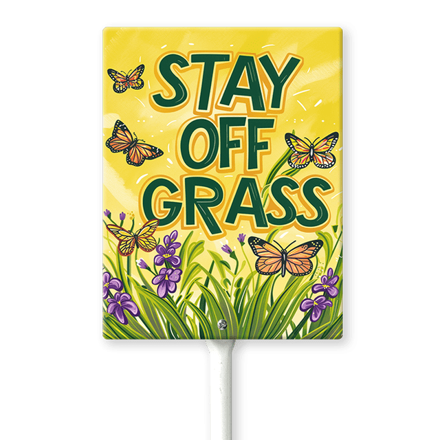 Eveokoki Stay Off Grass Sign with Metal Stakes, 4.6"x 6" Stay Off Grass ...
