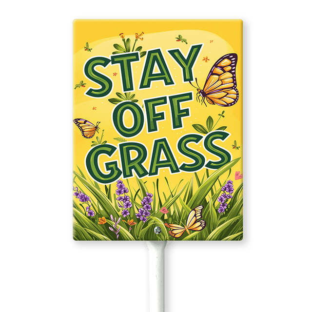 Eveokoki Stay Off Grass Sign with Metal Stakes, 4.6"x 6" Stay Off Grass ...
