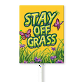 thumbnail image 1 of Eveokoki Stay Off Grass Sign with Metal Stakes, 4.6"x 6" Stay Off Grass Aluminum Signs for Yard, Weatherproof, Sturdy, 1 of 6