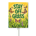 thumbnail image 1 of Eveokoki Stay Off Grass Sign with Metal Stakes, 4.6"x 6" Stay Off Grass Aluminum Signs for Yard, Weatherproof, Sturdy, 1 of 6