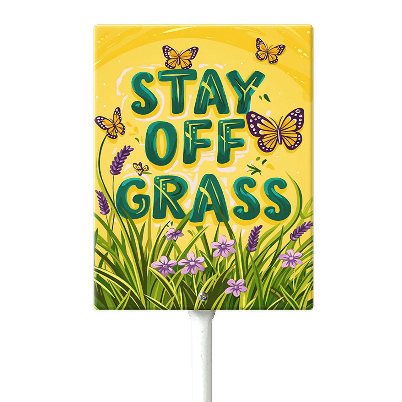 Eveokoki Stay Off Grass Sign with Metal Stakes, 4.6"x 6" Stay Off Grass ...