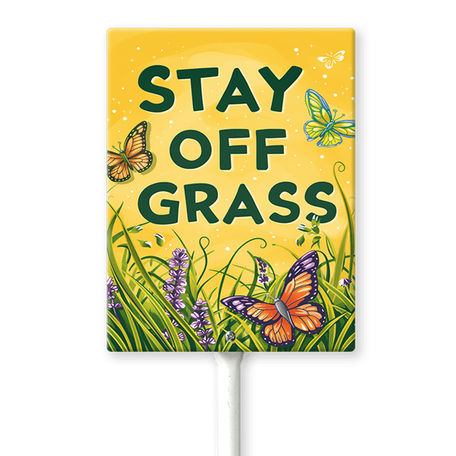 Eveokoki Stay Off Grass Sign with Metal Stakes, 4.6"x 6" Stay Off Grass ...