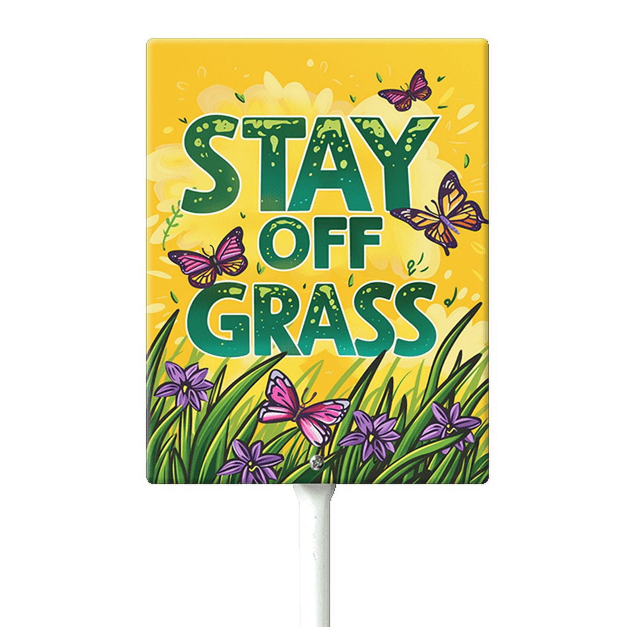Eveokoki Stay Off Grass Sign with Metal Stakes, 4.6"x 6" Stay Off Grass ...