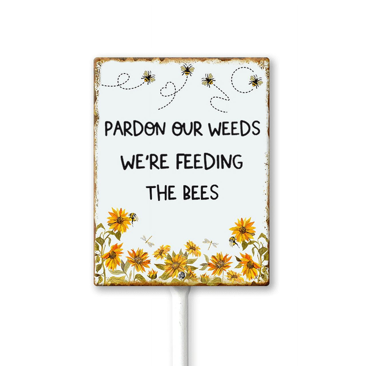 Kurmntregon Pardon The Weeds,We Are Feeding The Bees Sign With Stake Bees Pollinator Garden Sign Wildflower Lawn Garden Sign 0 4 Rustproof Farm Walkway Ground Porch A Kurmntregon Pardon The Weeds,We Are Feeding The Bees Sign With Stake Bees Pollinator Garden Sign Wildflower Lawn Garden Sign 0 4 Rustproof Farm Walkway Ground Porch A