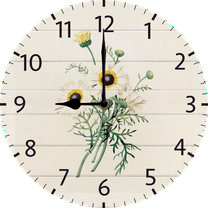 Eveokoki Sunflower Kitchen Decor Round Wall Clock 10 Inch Silent Non Ticking Battery Operated Wood Clock for Bedroom Bathroom Living Room
