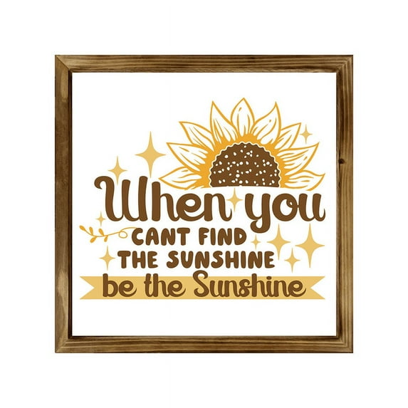 Eveokoki Be The Sunshine Sign 16 Inch, Rustic Farmhouse Decor for the Home Sign, Wall Decorations, Modern Farmhouse Wall Decor, Rustic Wall Hanging Sign with Solid Wood Frame