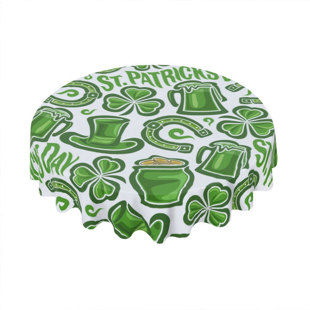 Eveokoki Tablecloth Round 60 Inch St Patricks Day Table Cloth Farmhouse