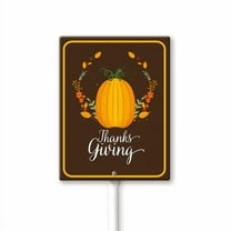 Eveokoki Thanksgiving Yard Sign With Metal Stake Fall Decor Aluminum Lawn Sign Stand For Home Harvest Thanksgiving Holiday Outdoor Autumn Decorations 4.6x6 IN