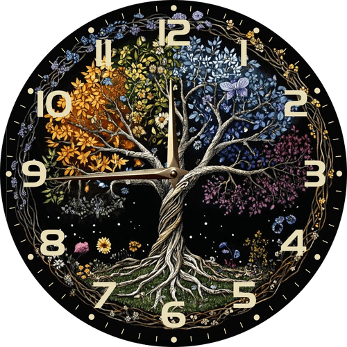 Eveokoki Tree Life Wall Clock Large Silent Non-Ticking Battery Operated Modern Clocks for Living Room Decor/Bedroom/Office (12x12 in)