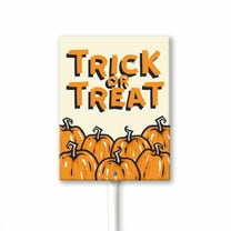 Eveokoki Trick Or Treat Yard Sign Home Outdoor Lawn Decoration With Metal Stakes Halloween Scary Spooky Decor 8x12 Inches