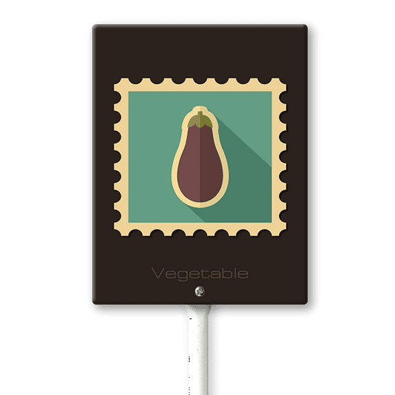 Eveokoki Vegetable Signs For Garden Eggplant Yard Sign With Metal Stake Farmhouse Home Outdoor Decor Durable Aluminum Sign Weatherproof Easy to Install 7X8.8 Inches