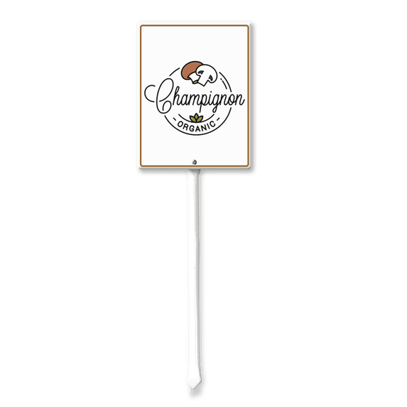 Eveokoki Vegetable Signs For Garden With Stake Champignon Mushroom Yard Sign Vegetable Garden Label Stakes Plant Markers For Outdoor Plants Waterproof 6x4.6inch Nursery Garden Fruit Outdoor Sign