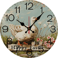 thumbnail image 1 of Eveokoki Wall Clock 12 Inch Non-Ticking Clocks Duck With Happy Easter Round Wall Hanging Clock Battery Operated for Bedroom Living Room Kitchen Office, 1 of 3