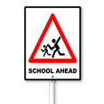 thumbnail image 1 of Eveokoki Warning School Ahead Yard Sign with Stake 7x8.8inch Rustproof Outdoor Aluminum Sign for Yard Garden Lawn Street Outdoor, 1 of 6
