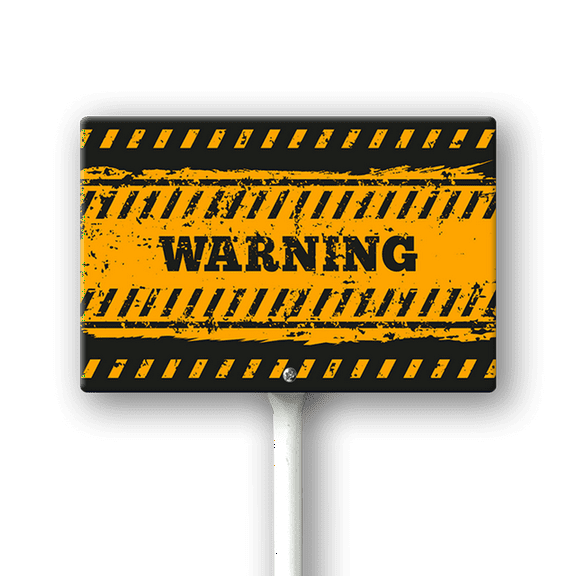 Eveokoki Warning Sign with Stake -12x8inch Lawn Sign Sturdy Aluminum Sign for Outdoor Use Waterproof Sign Outdoor Decor for Lawn Yard Garden