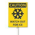 thumbnail image 1 of Eveokoki Watch Out For Ice Sign, Aluminum Yard Sign with Metal Stakes, 7" x8.8" Public Notice Signs, Waterproof, Easy to Install, 1 of 1