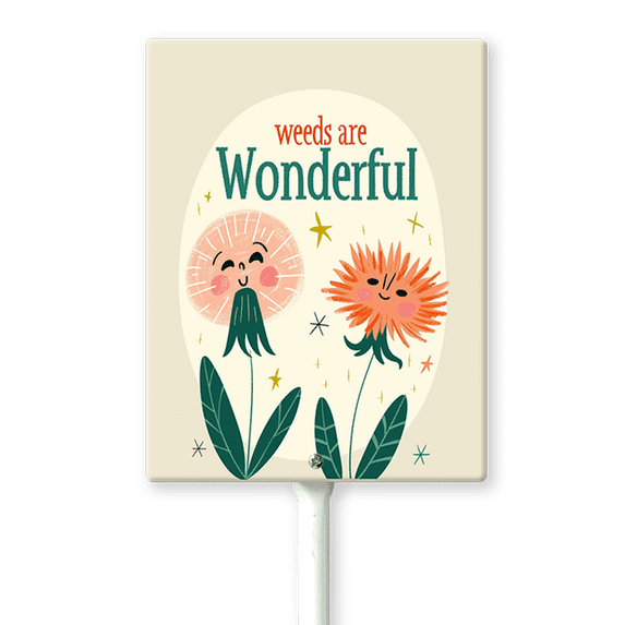 Eveokoki Weed Are Wonderful Sign With Stake Yard Sign 7x8.8inch Waterproof Lawn Yard Prop Decorations,Outdoor Aluminium Décor Garden Grass Wildflowers Stake Set