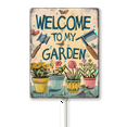 thumbnail image 1 of Eveokoki Welcome To My Garden Sign with Stake, Welcome Decoration Yard Art Decor, Indoor Outdoor Decorative Aluminum Lawn Ornament for Yard Pathway Patio Backyard, 1 of 6