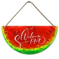 thumbnail image 1 of Eveokoki Welcome Summer Door Sign,11x5.6 Inch Farmhouse Watermelon Summer Decor Sign Welcome Summer Hanging Sign for Home Wall Front Door Kitchen Office Decorations, 1 of 5