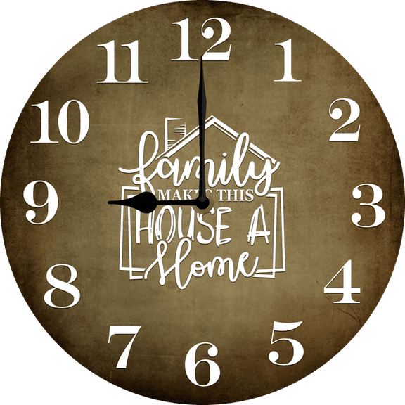 Eveokoki Wooden Rustic Farmhouse Family Round Wall Clock Silent Non Ticking 10 Inch,Battery Operated Vintage Shabby Chic Kitchen Clocks Wall Decorative for Living Room Bedroom Office