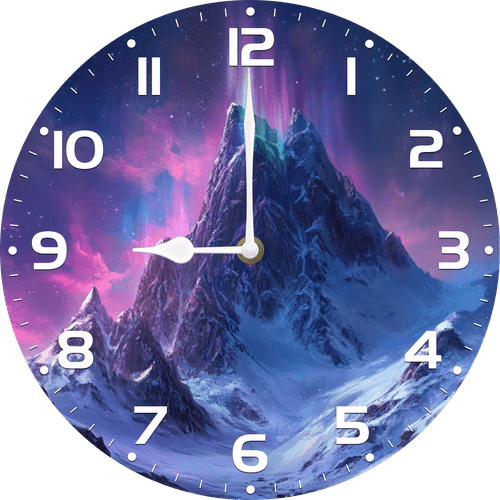 Eveokoki Wooden Wall Clock Silent Non-Ticking, Wood Old Retro Vintage Wooden Brilliant Aurora Enlightening Wall Clocks Decor for Home Kitchen Living Room Office, Battery Operated(10 Inch)