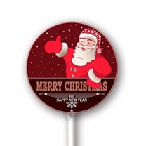 Eveokoki Yard Sign with Stakes Christmas And Happy New Year Sign Colorful Patio Yard Decorations for Holiday Party Home Lawn Pathway Walkway Decorations Supplies, 9.2x9.2Inch