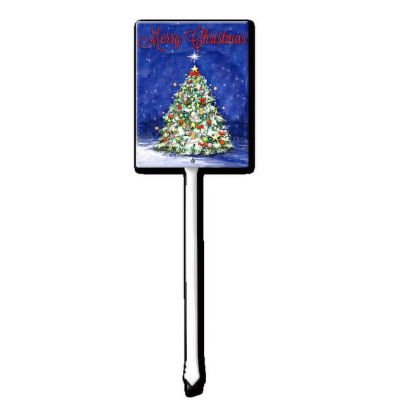 Eveokoki Yard Sign with Stakes Christmas Tree Lawn Sign Colorful Lawn Patio Yard Decorations for Holiday Party Home Lawn Pathway Walkway Decorations Supplies, 17.6"