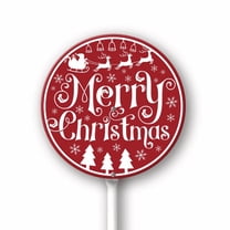 Eveokoki Yard Sign with Stakes Christmas Trees Lawn Sign Winter Lawn Patio Yard Decorations for Holiday Party Home Lawn Pathway Walkway Decorations Supplies, 9.2x9.2Inch