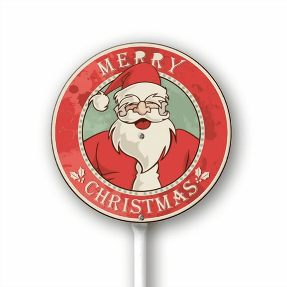 Eveokoki Yard Sign with Stakes Merry Christmas Lawn Sign Winter Lawn Patio Yard Decorations for Holiday Party Home Lawn Pathway Walkway Decorations Supplies, 9.2x9.2Inch