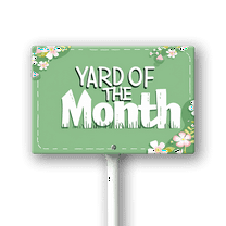 Eveokoki Yard of The Month Lawn Yard Sign 12" x 8" Aluminum Yard Signs with Metal Stakes