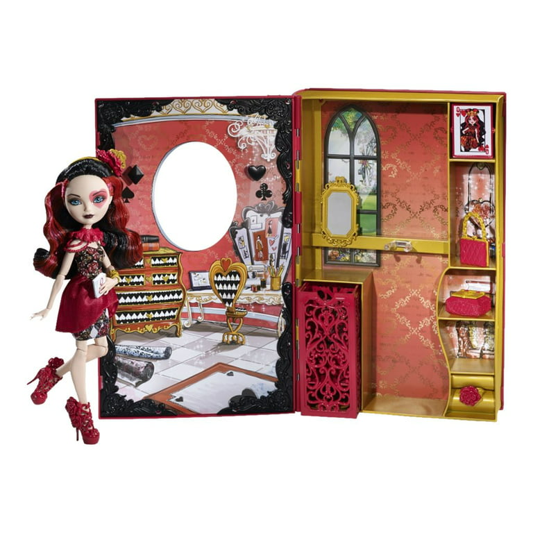 Ever After High Lizzie Hearts Spring Unsprung Book Playset & Doll EUC