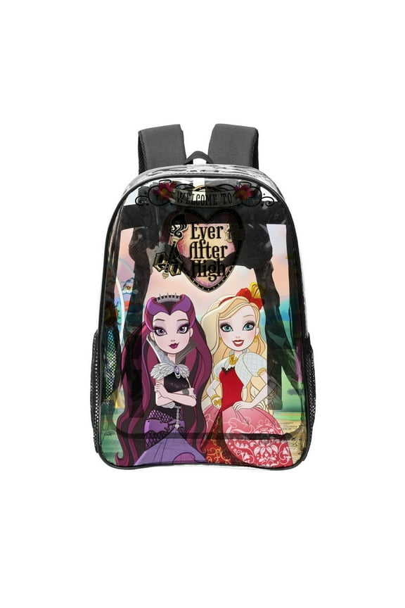 Ever After High-theme Clear Backpack Heavy Duty Transparent Bag See Through Bookbag for Work, Sport, College, Travel12.2X16.9"(31X43cm)