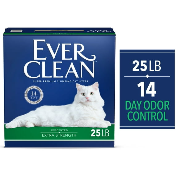 Ever Clean Extra Strength Clumping Cat Litter, Unscented, 25 Pounds