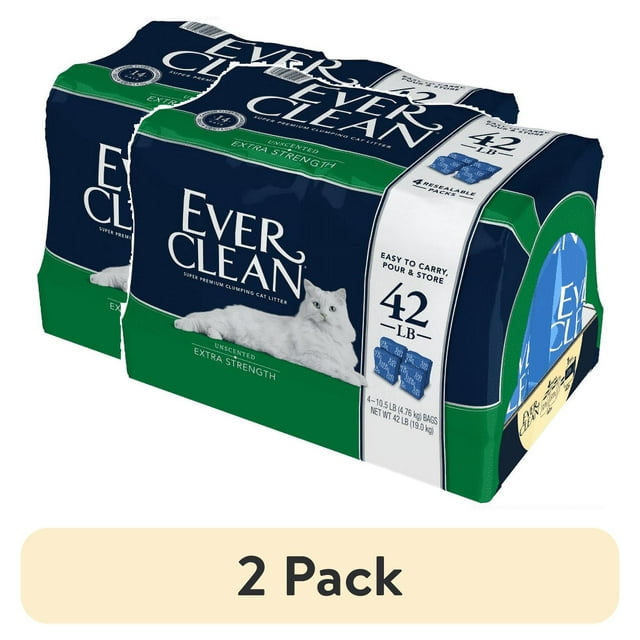 (2 pack) Ever Clean Extra Strength Unscented Odor Control Clay Cat
