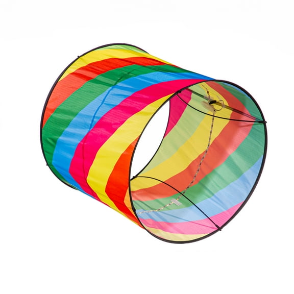 Ever Fliers LED Rainbow Chevron Collapsible Cylinder Kite with Reel