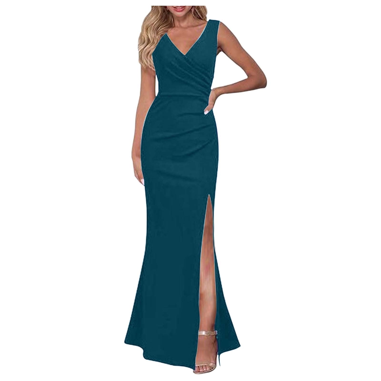 emerald green party dresses New Satin Prom Dress Long A-Line Evening Size:US9 coll:linen_cotton SR Women's Casual Wrap